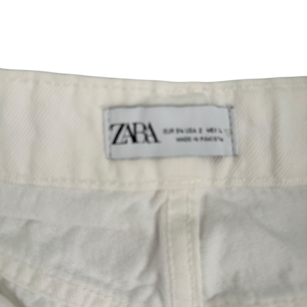 Zara White High Rise Straight Leg Jeans Size 2 - Picture 5 of 6